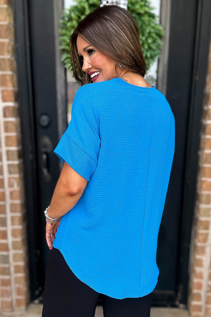 Chic And Polished Ocean Blue Top
