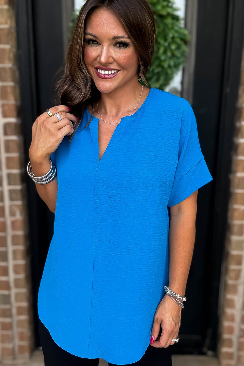 Chic And Polished Ocean Blue Top