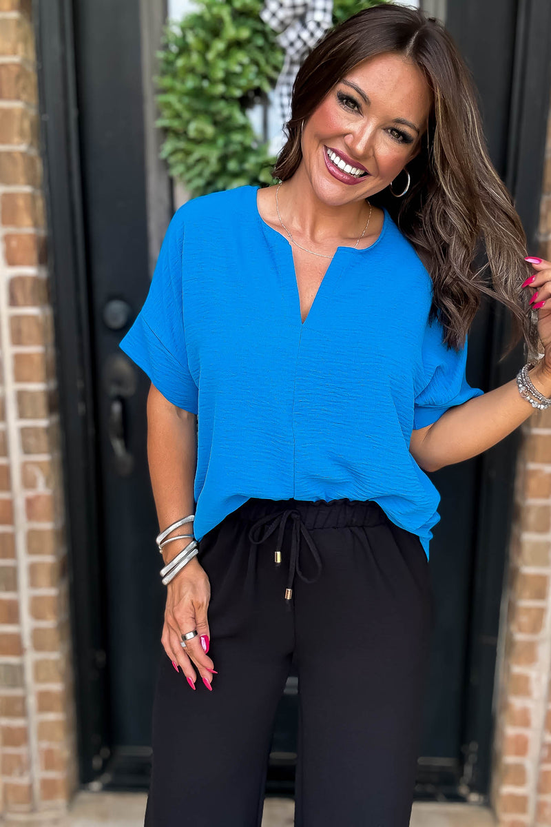 Chic And Polished Ocean Blue Top