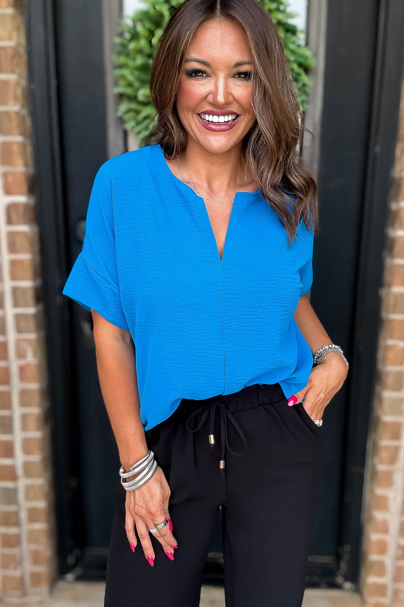 Chic And Polished Ocean Blue Top