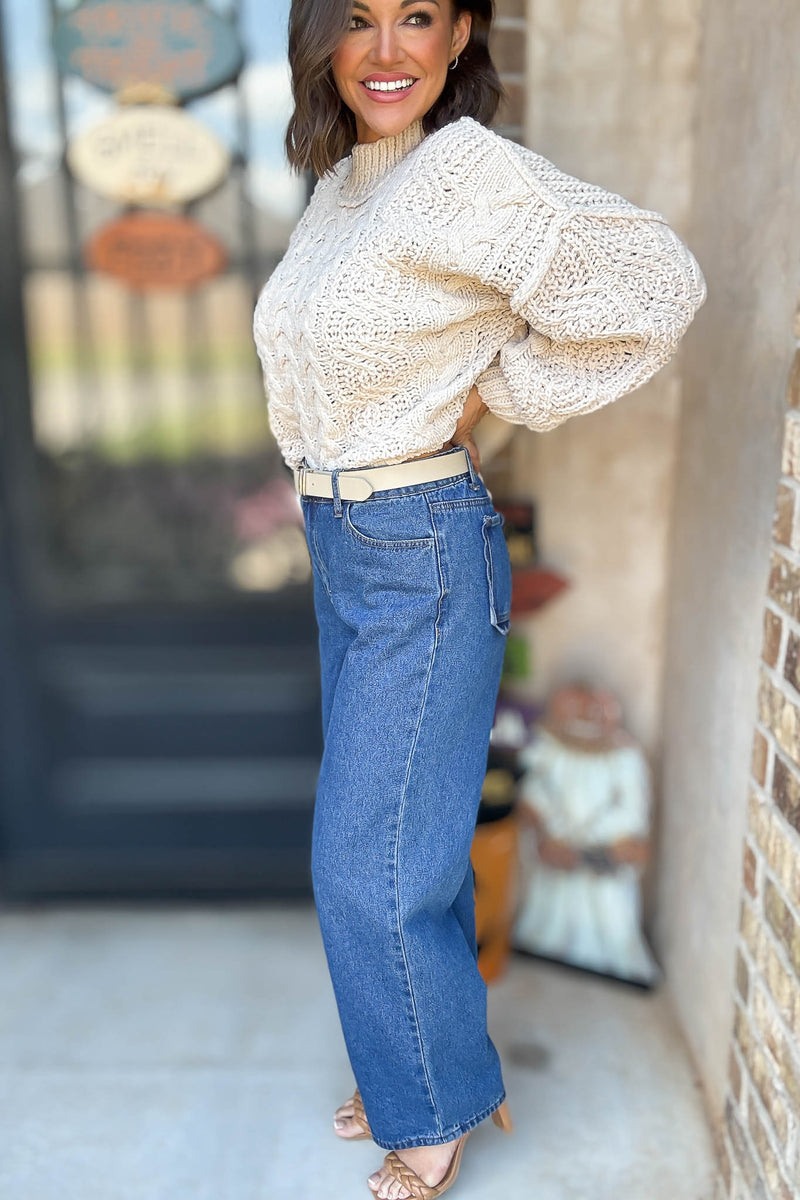 Scallop Embo Pocket Denim Pants