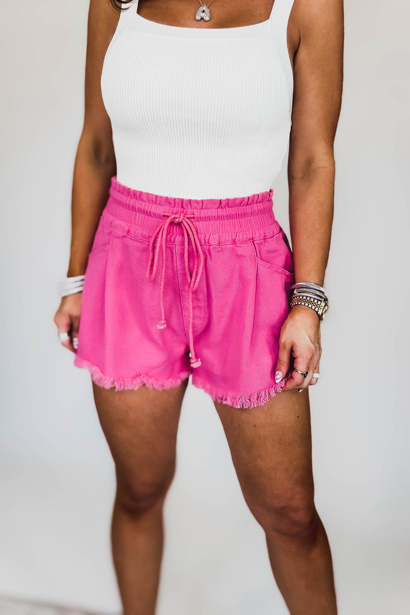 Stone Washed Pink Shorts