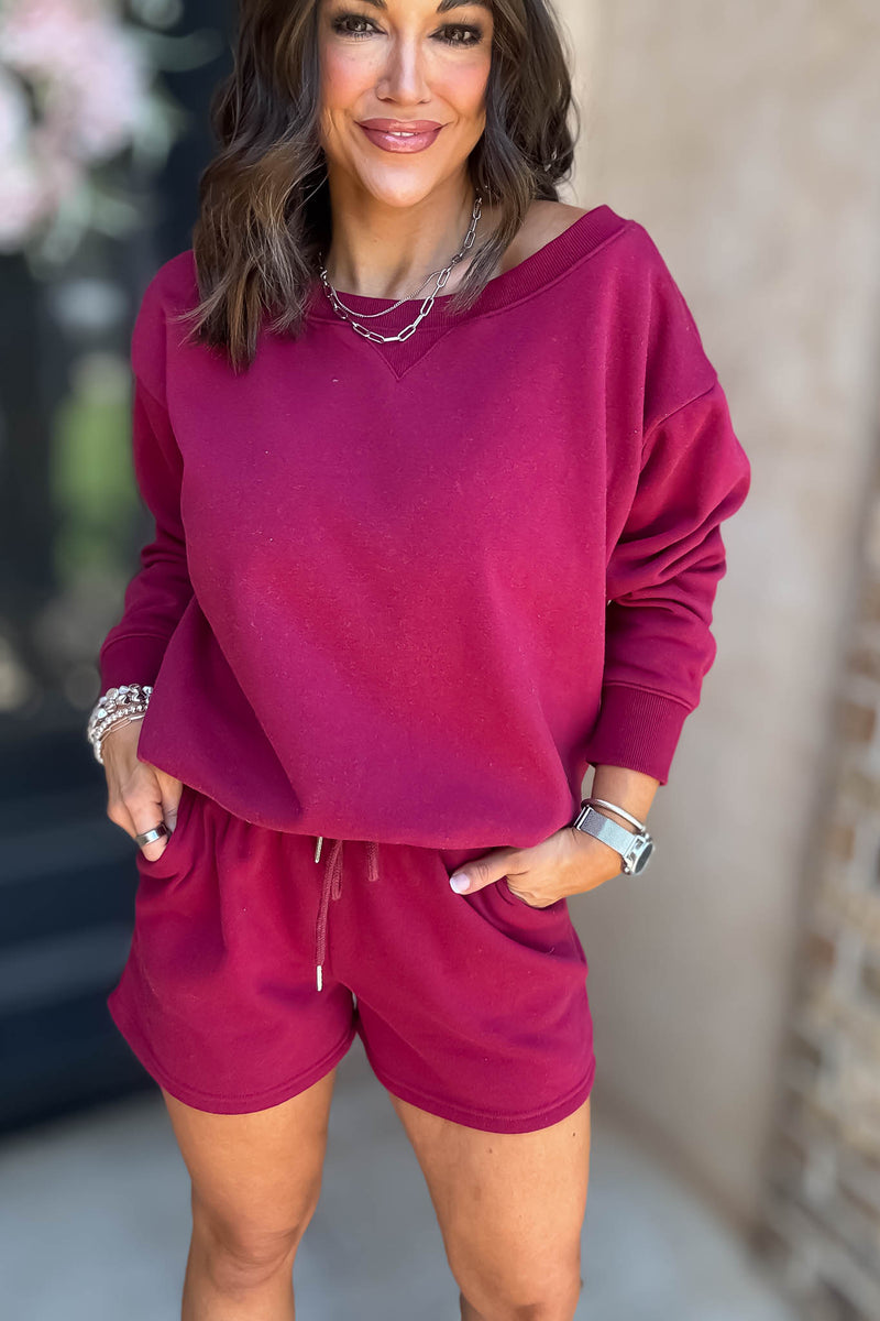 Softest Ever Cabernet Fleece Shorts