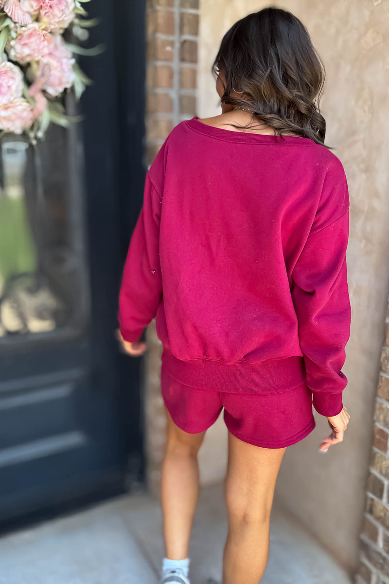 Softest Ever Cabernet Fleece Boat Neck Sweatshirt