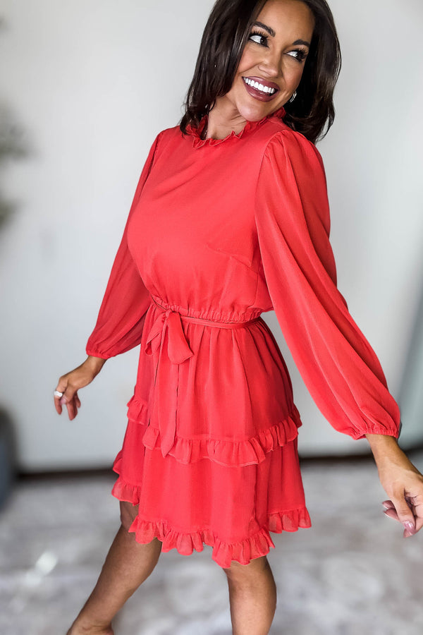 Red Tiered Dress