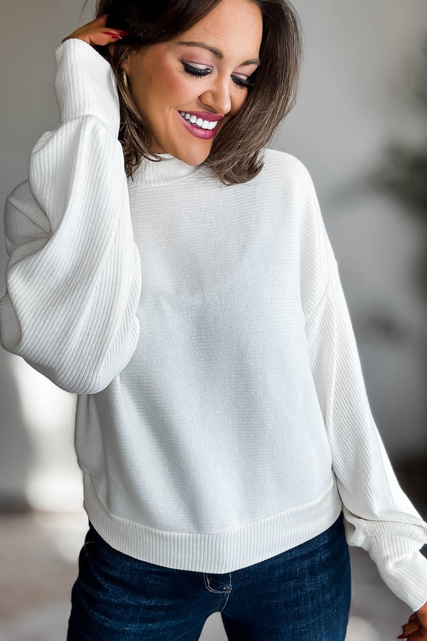 It Is Well Cream Ribbed Top