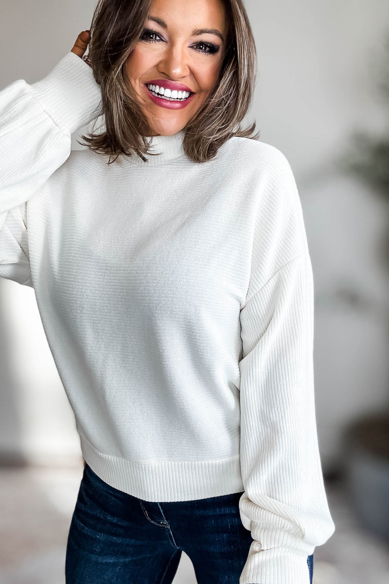 It Is Well Cream Ribbed Top