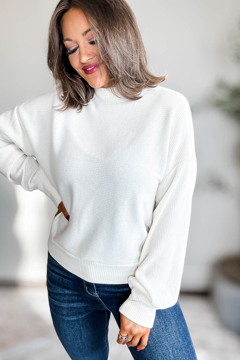 It Is Well Cream Ribbed Top