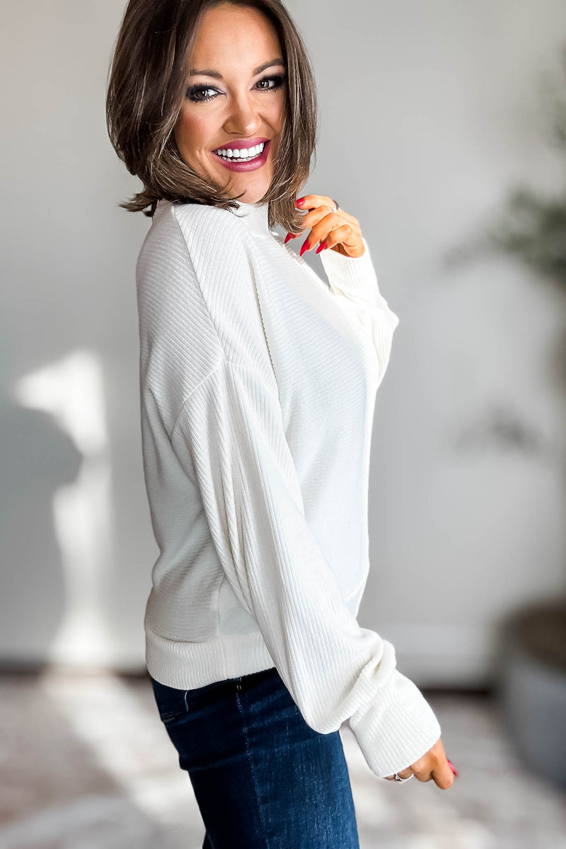 It Is Well Cream Ribbed Top