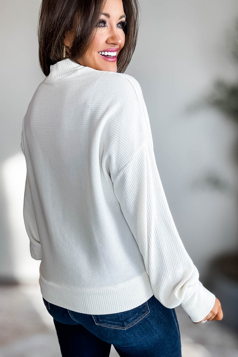 It Is Well Cream Ribbed Top
