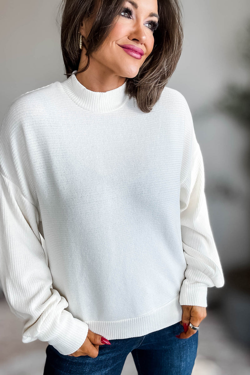It Is Well Cream Ribbed Top