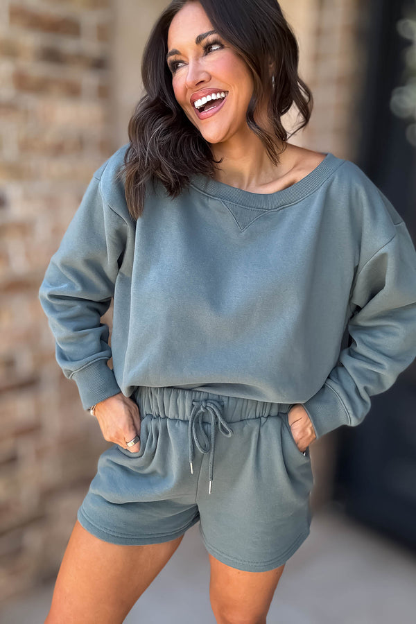 Softest Ever Ash Jade Fleece Shorts