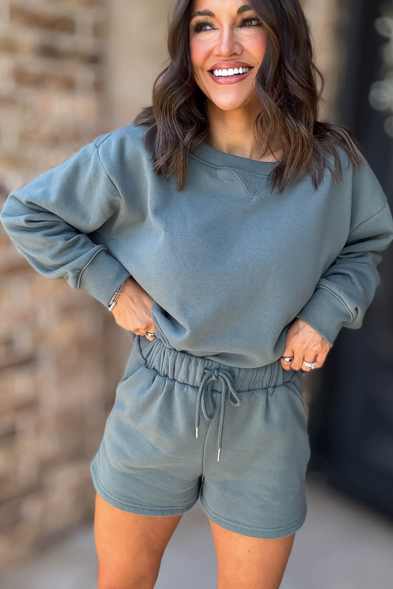 Softest Ever Ash Jade Fleece Shorts