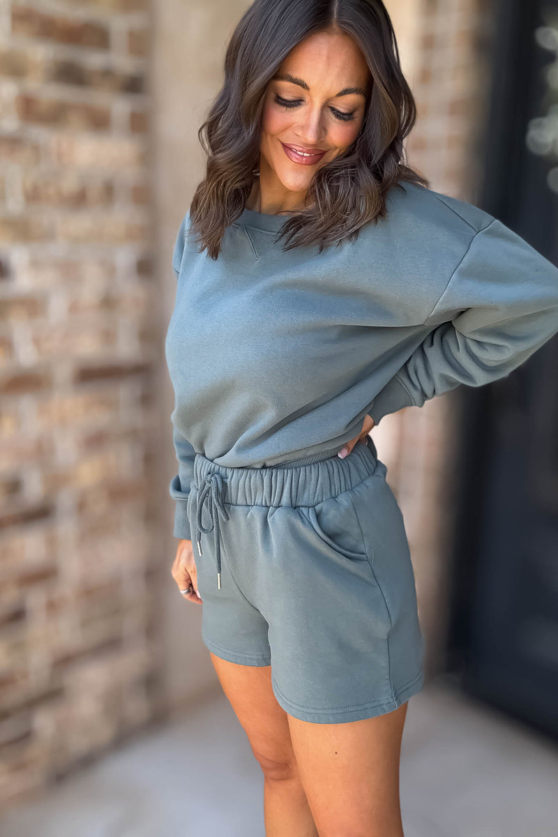Softest Ever Ash Jade Fleece Shorts