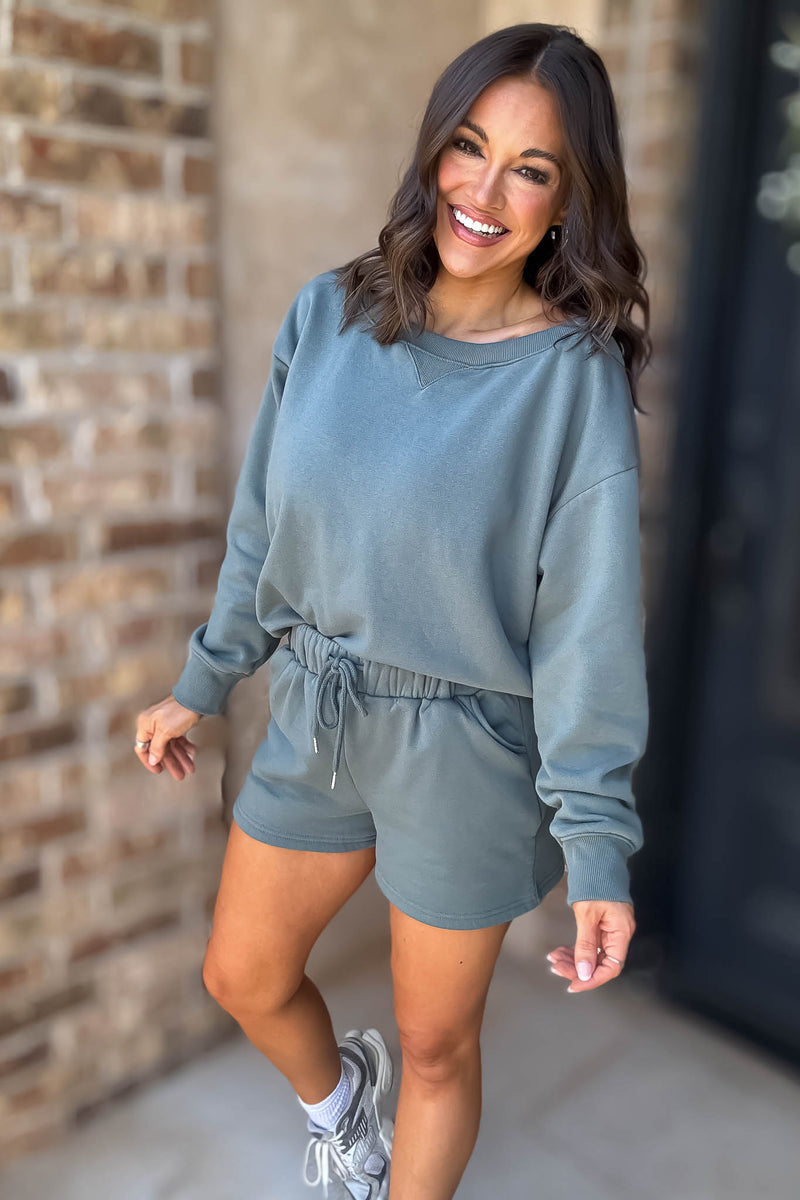 Softest Ever Ash Jade Fleece Shorts