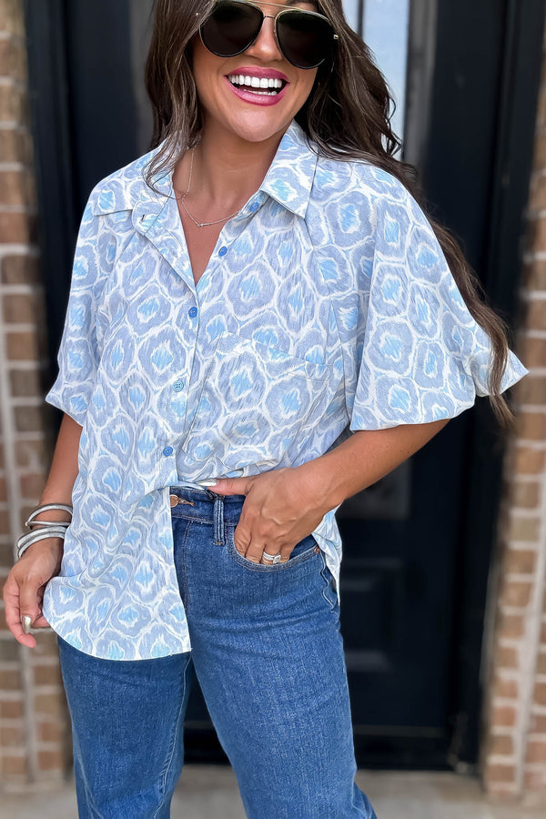 Geometric Print Soft Hues Top