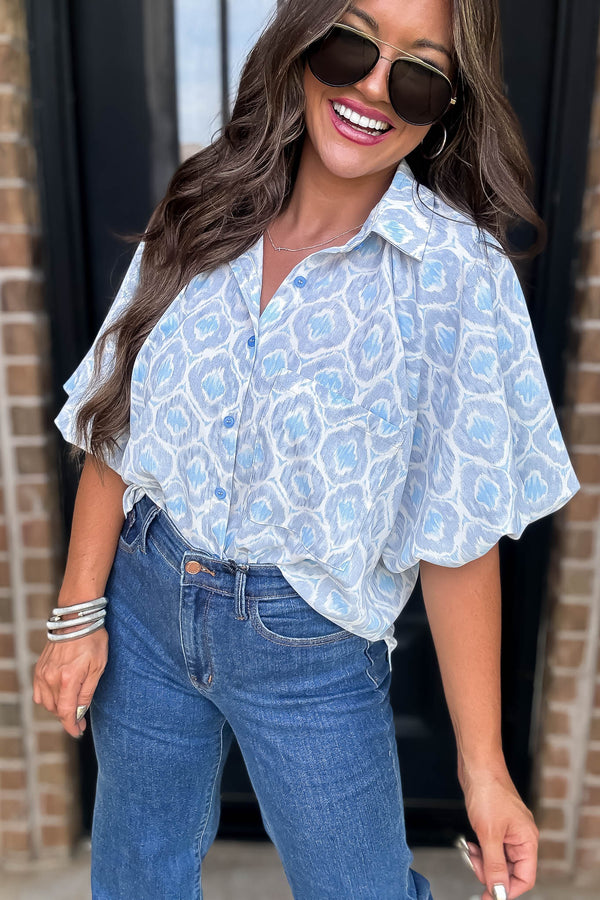 Geometric Print Soft Hues Top