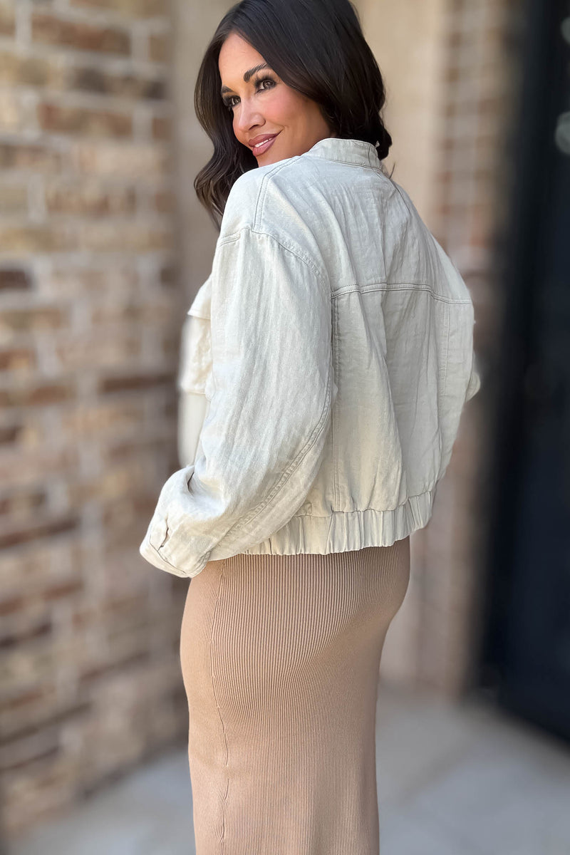 Pocket Detail Bomber Jacket