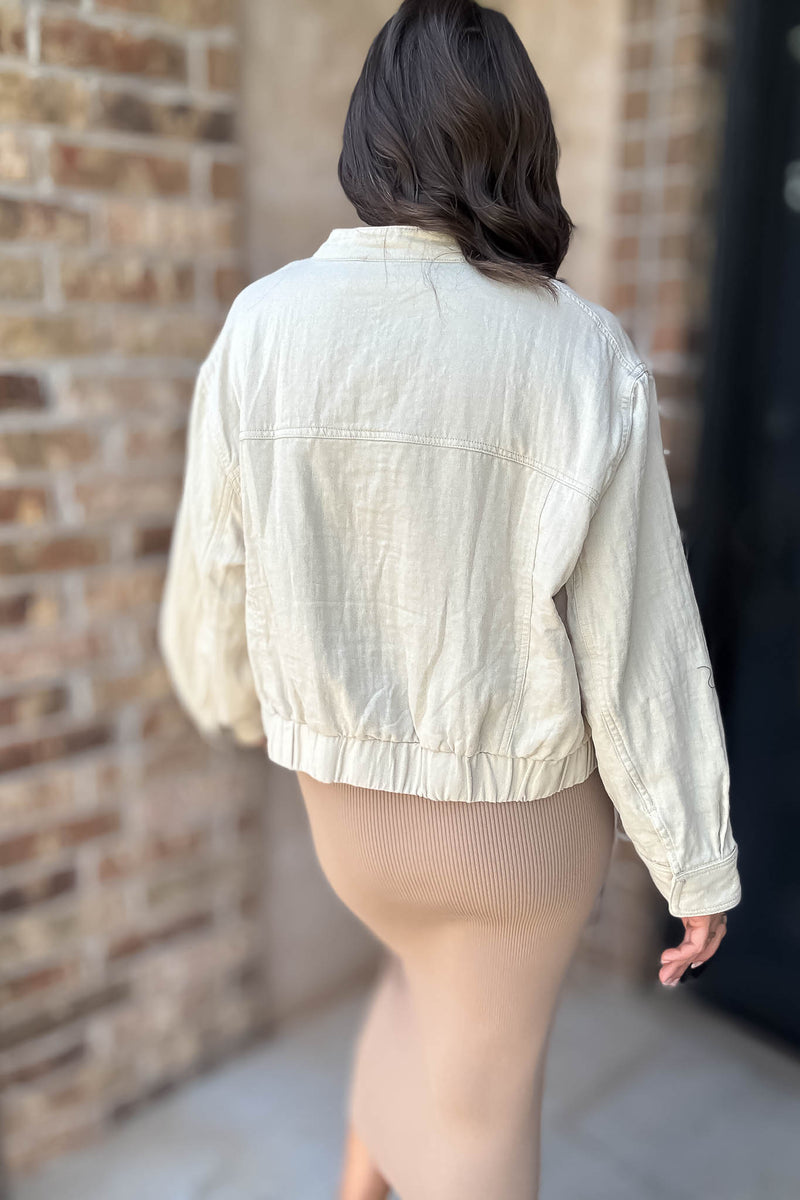Pocket Detail Bomber Jacket