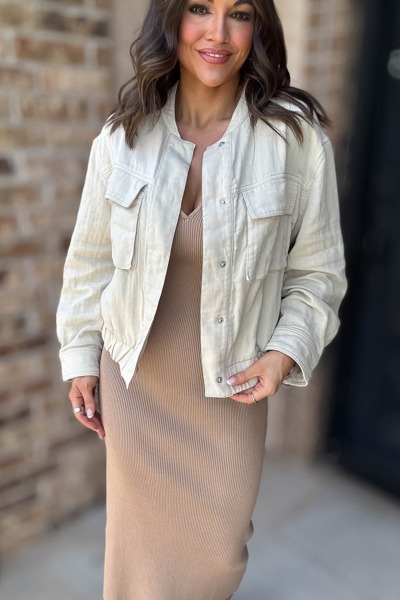 Pocket Detail Bomber Jacket