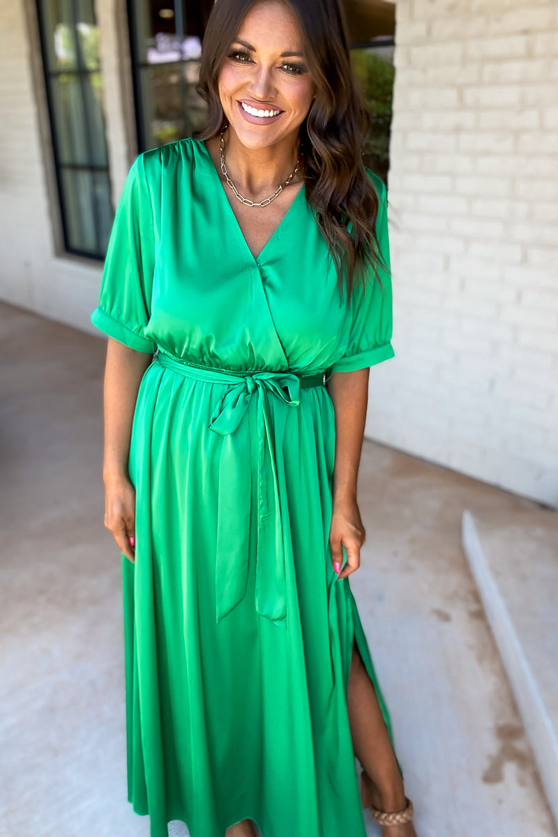 Take Me Dancing Green Maxi Dress