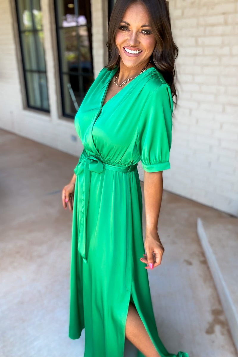 Take Me Dancing Green Maxi Dress