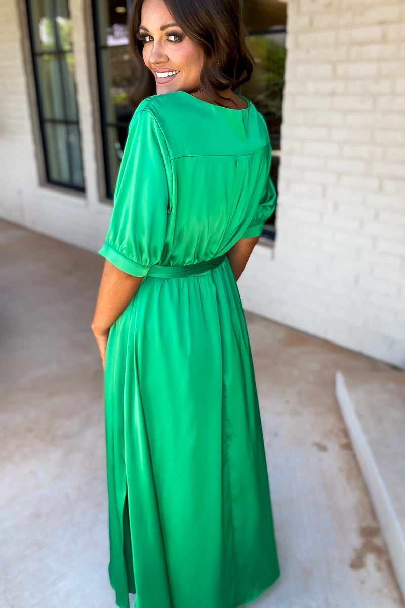 Take Me Dancing Green Maxi Dress