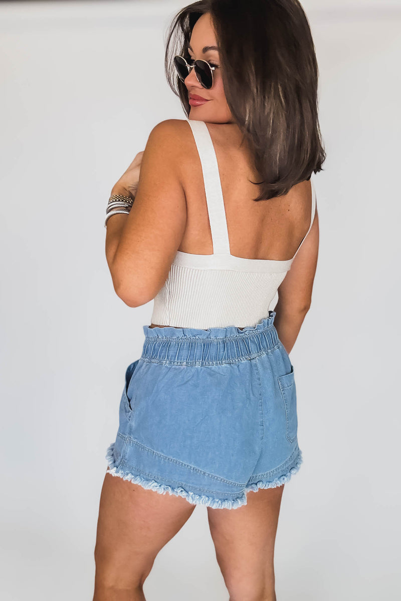 Solid Sweater Oatmeal Rib Tank Top