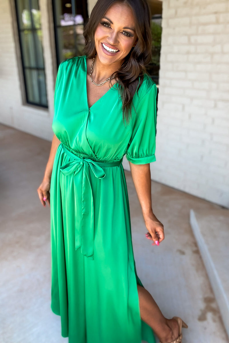 Take Me Dancing Green Maxi Dress