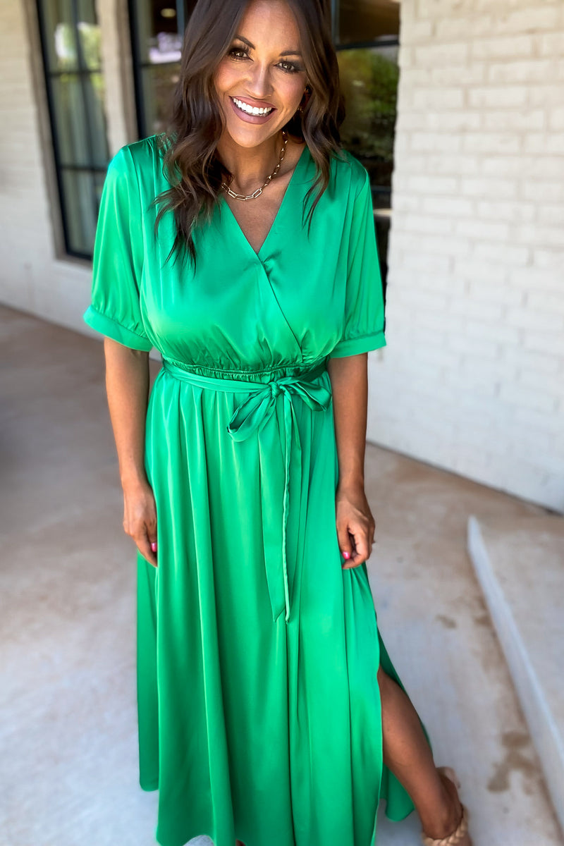 Take Me Dancing Green Maxi Dress