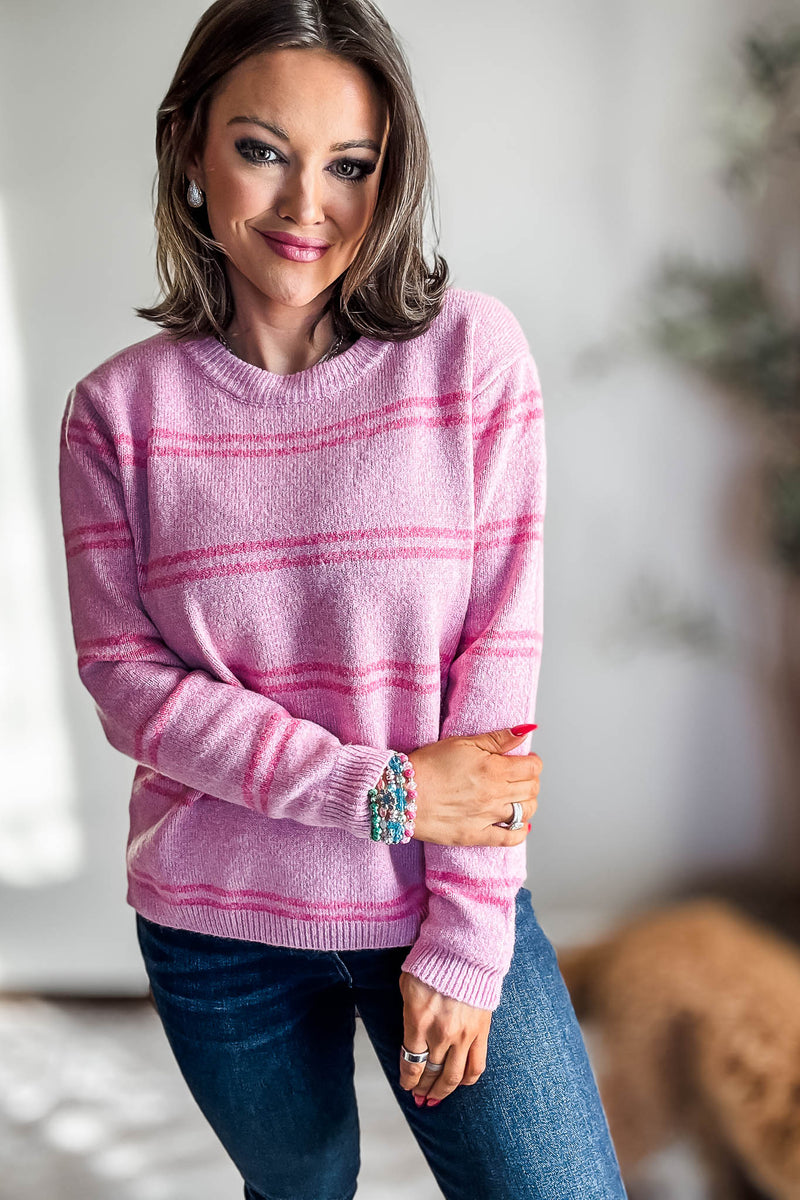 Pink Striped Sweater