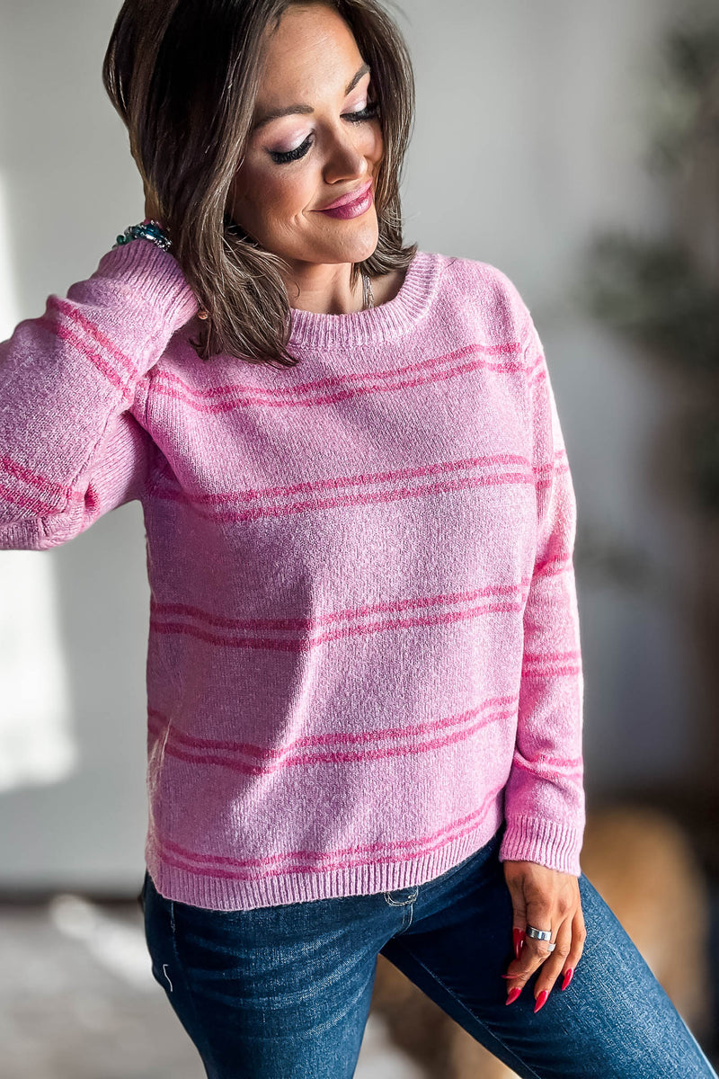 Pink Striped Sweater