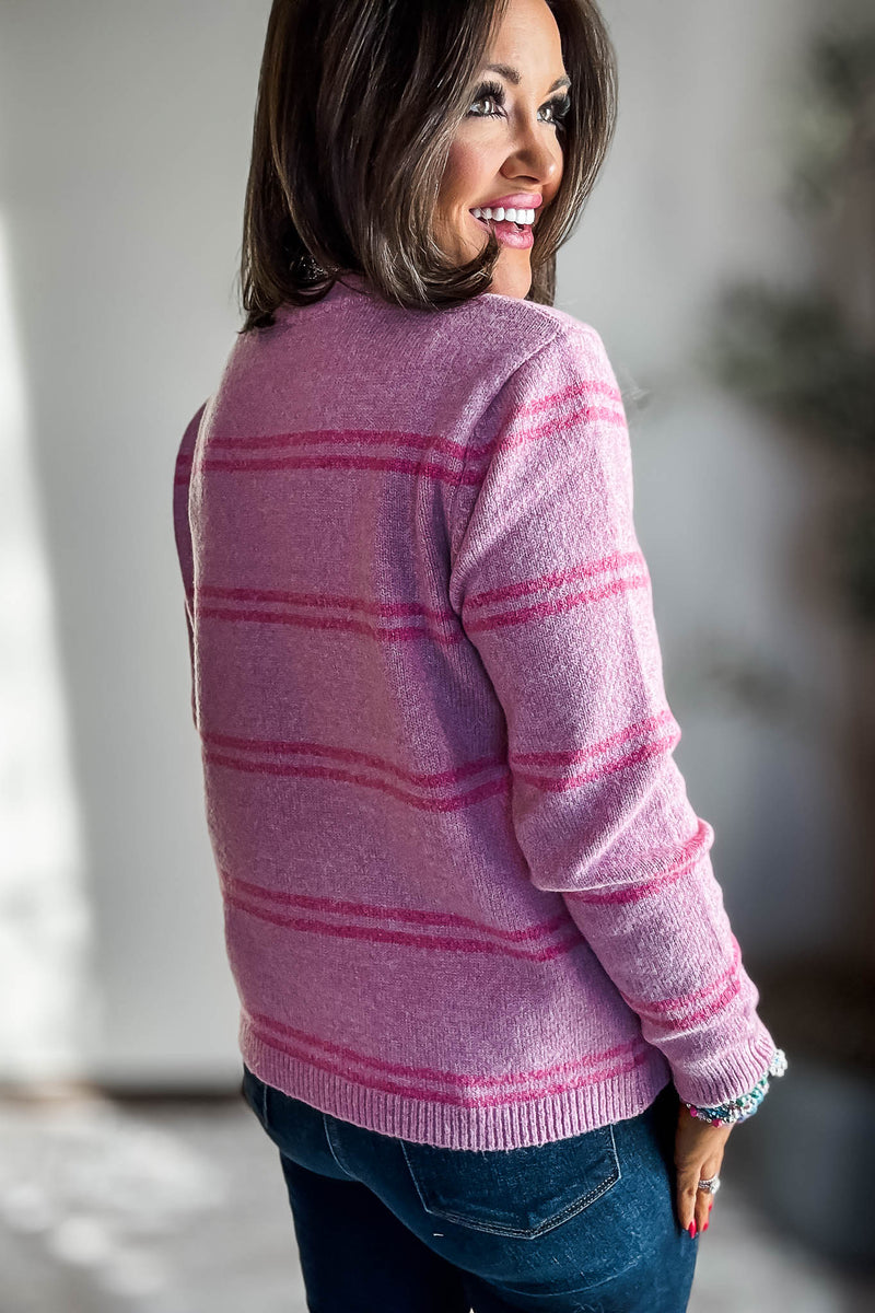Pink Striped Sweater