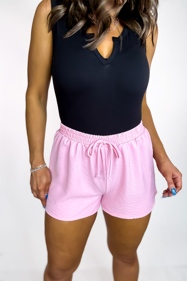 Sunny Days Baby Pink High Waisted Airflow Shorts