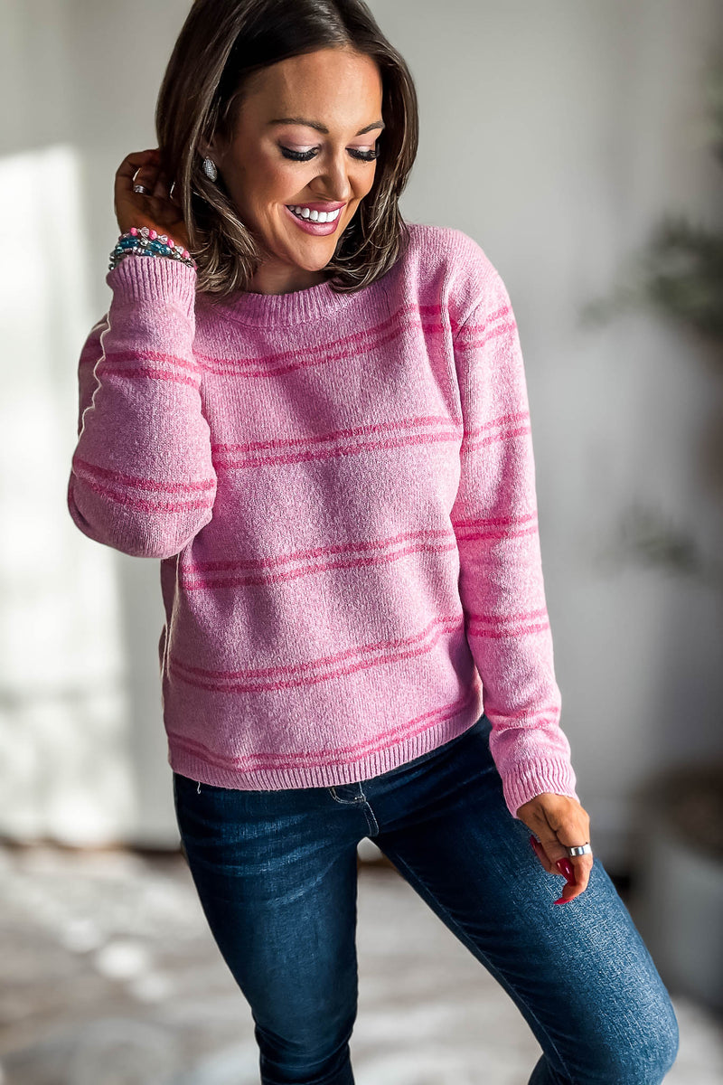 Pink Striped Sweater