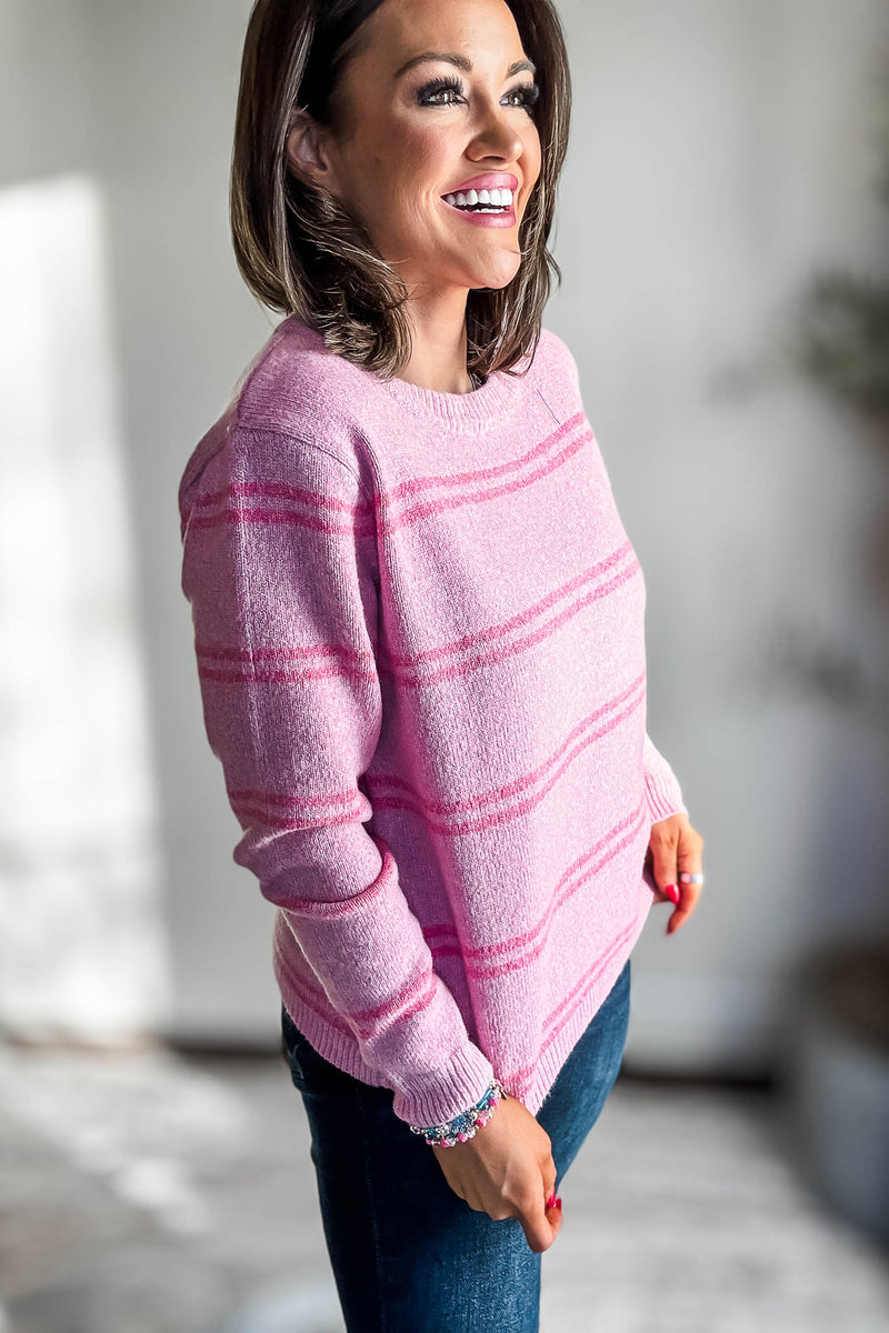Pink Striped Sweater