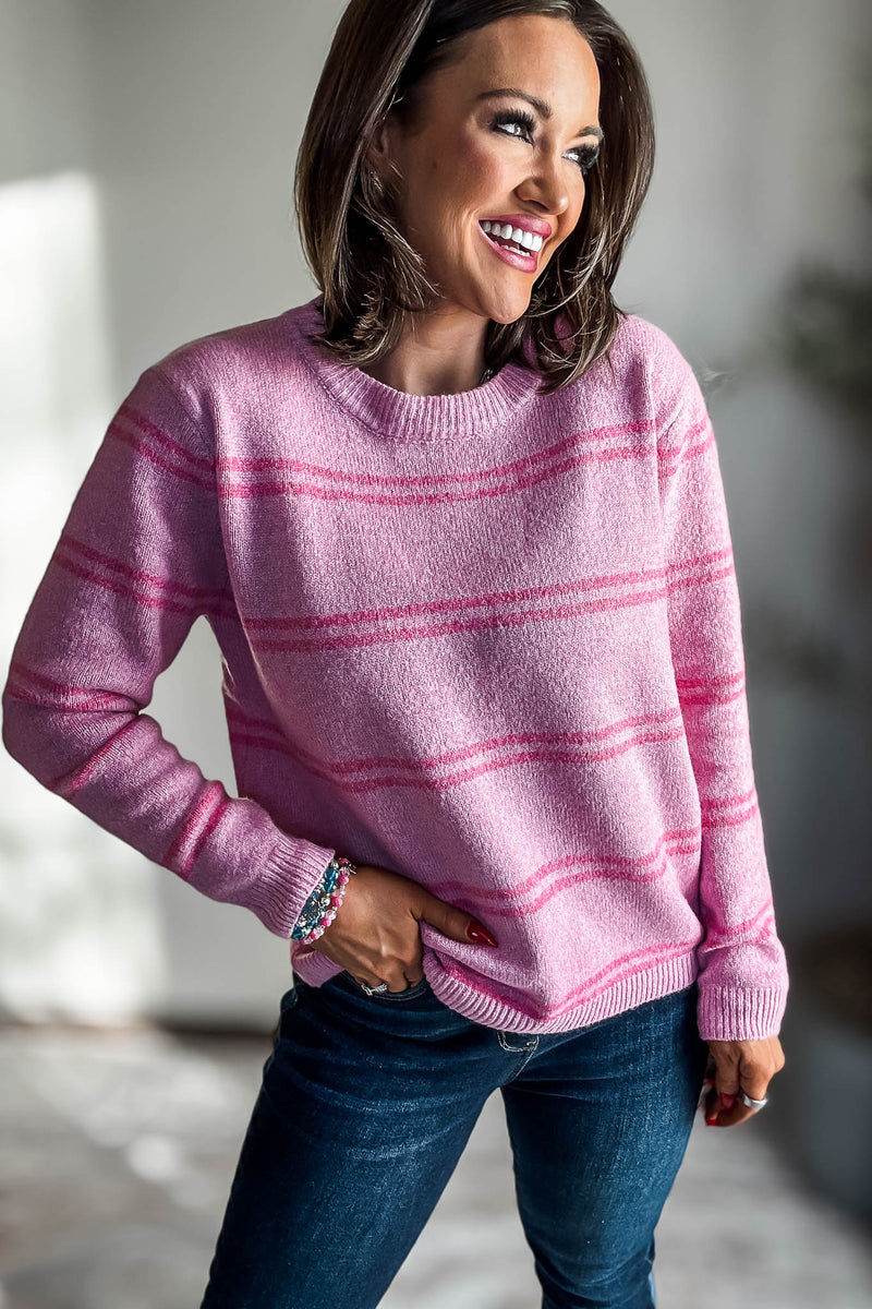 Pink Striped Sweater