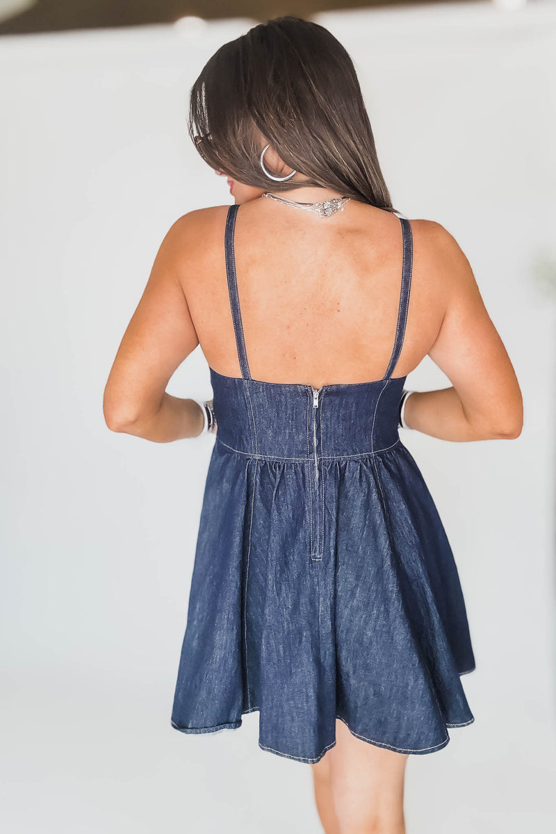 Denim Sleeveless Mini Dress
