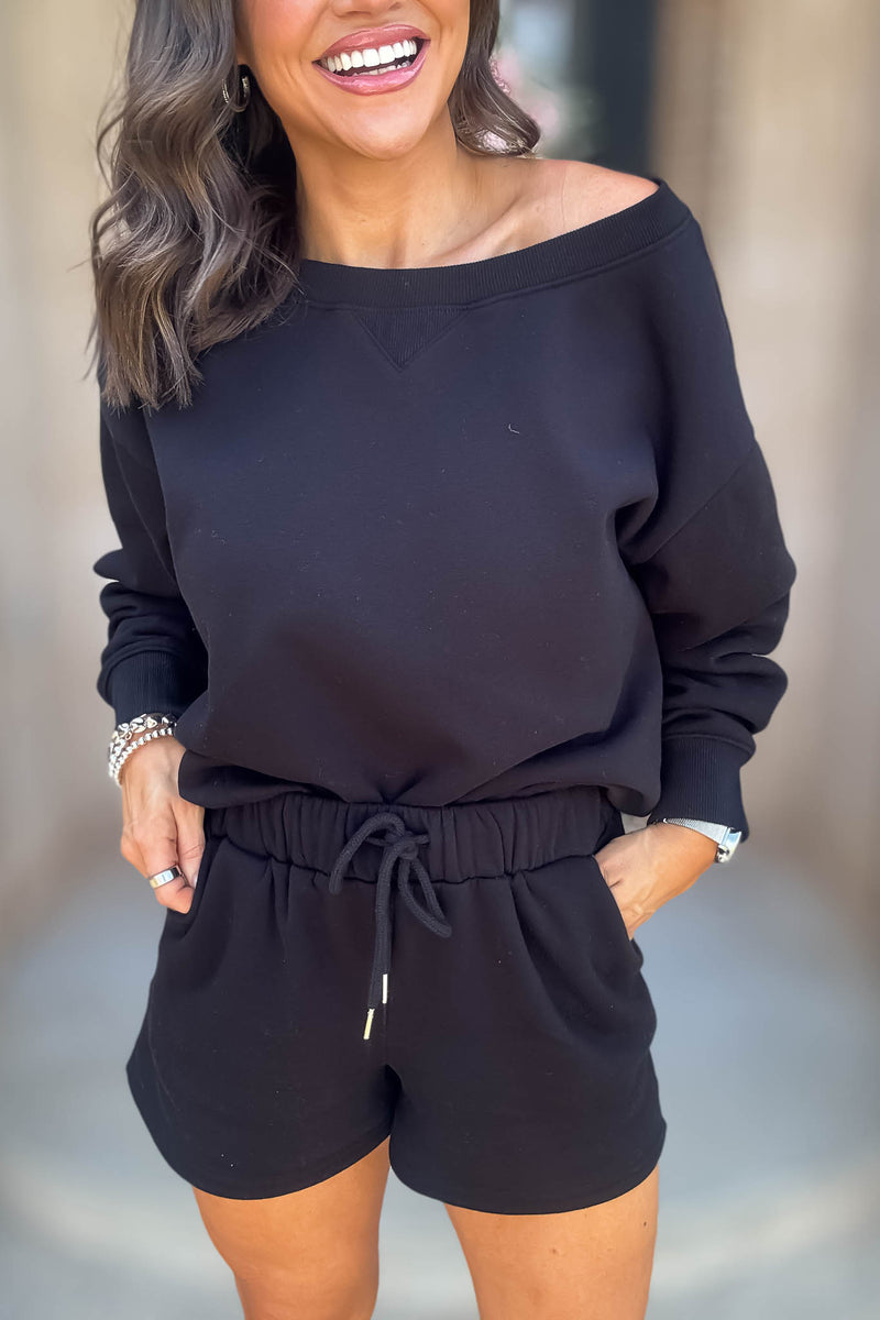 Softest Ever Black Fleece Shorts