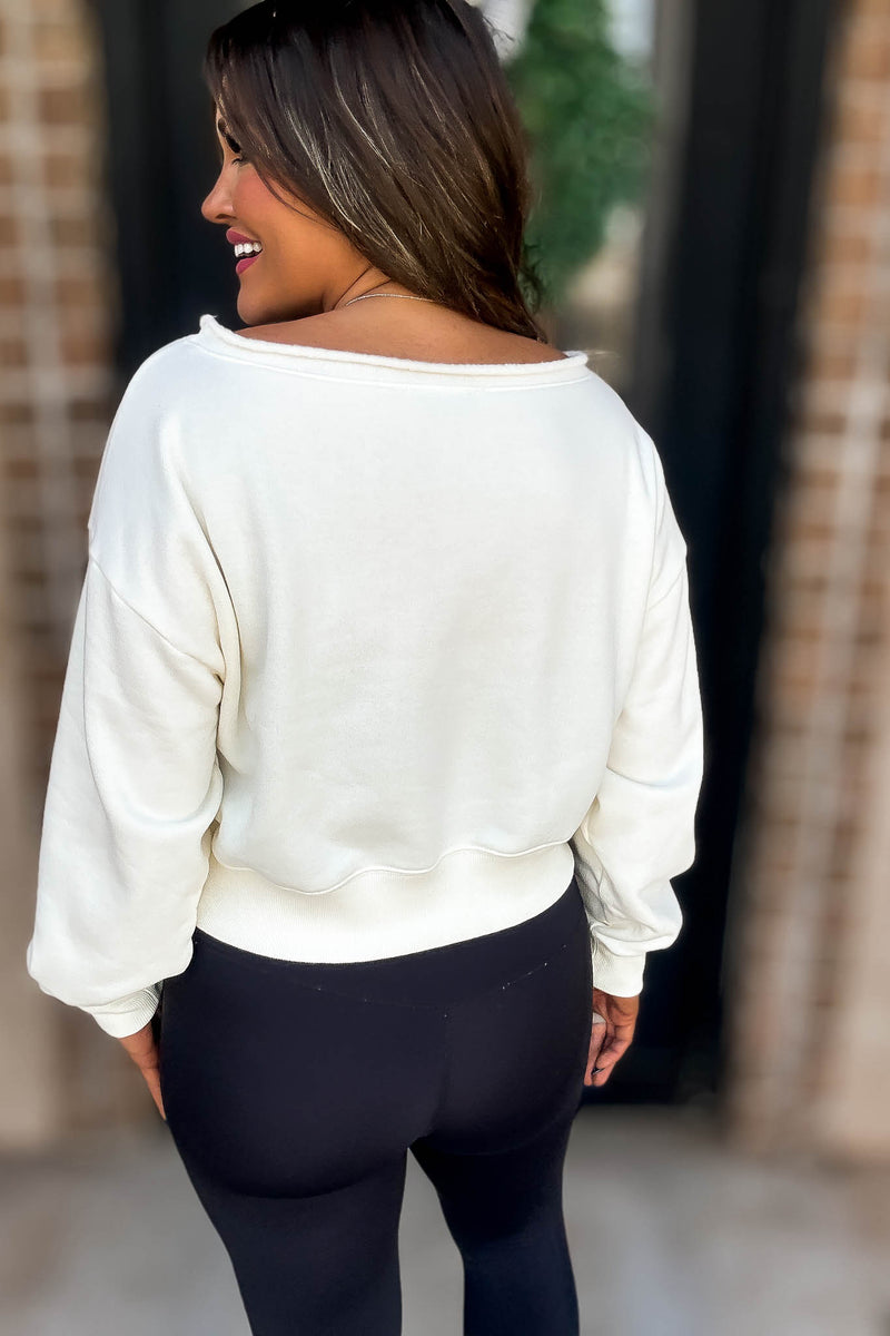 Quick Pick Cream Fleece Pullover