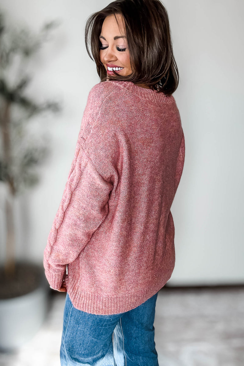 Rose Chevron Detail Sweater