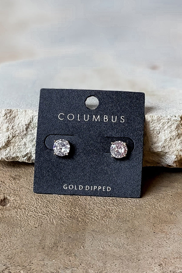 Gold Dipped CZ Earrings