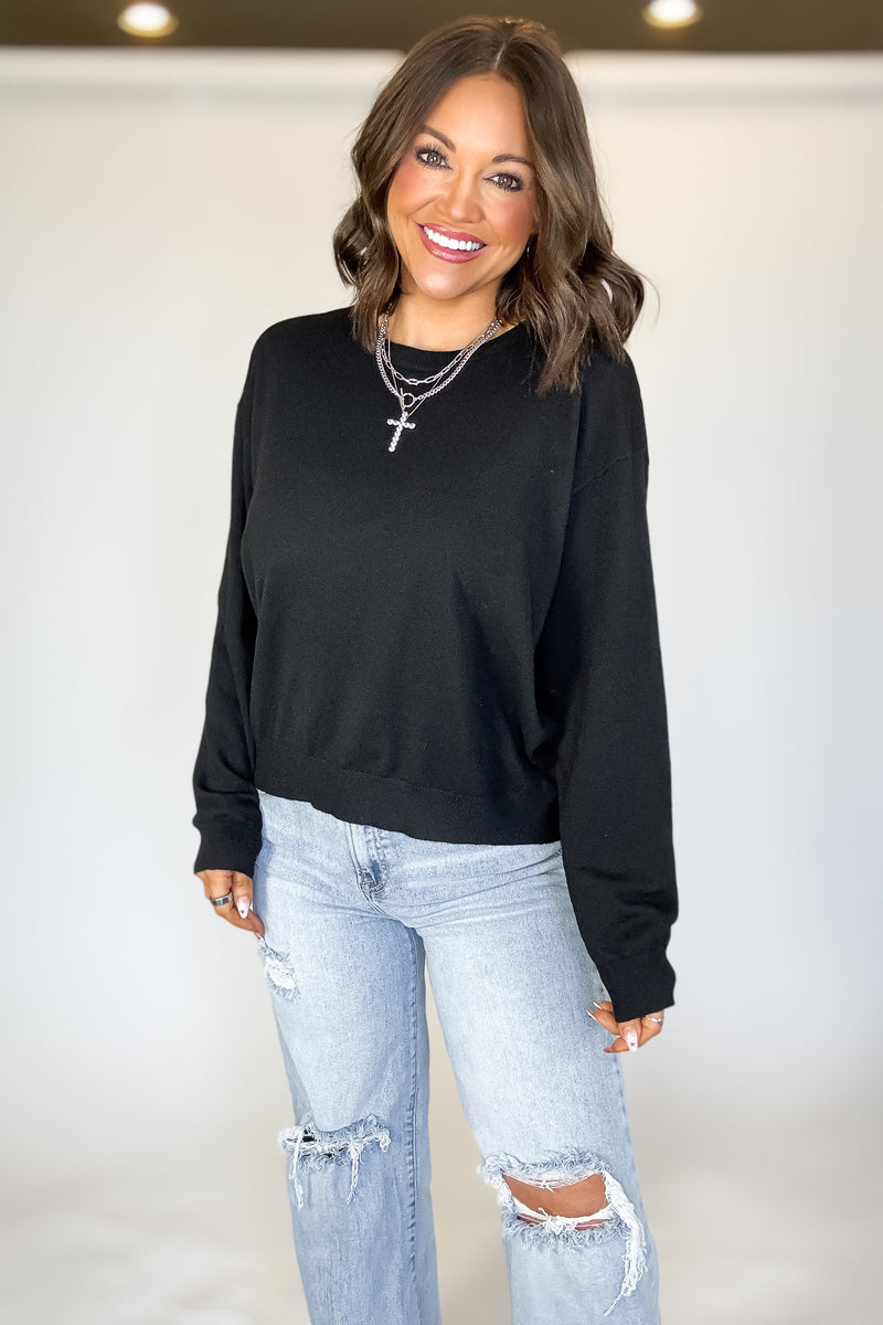 Essential Black Round Neck Sweater