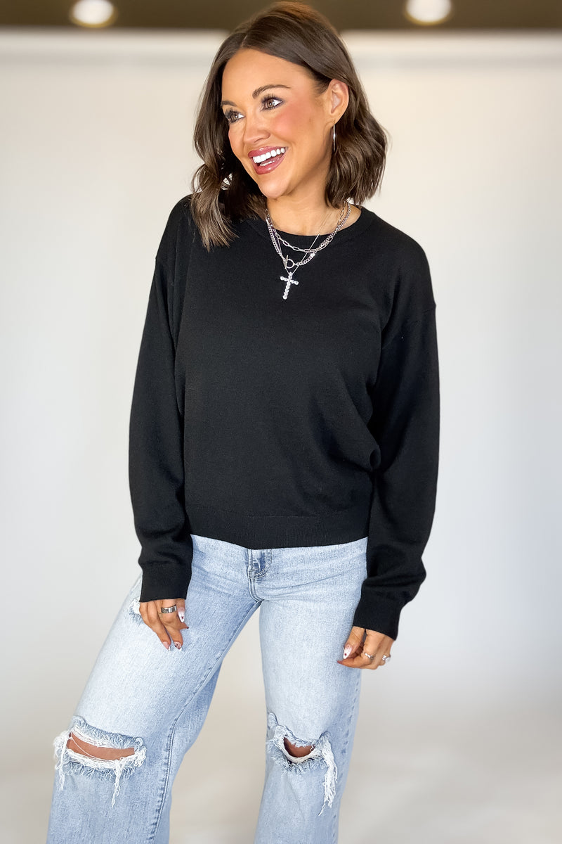 Essential Black Round Neck Sweater