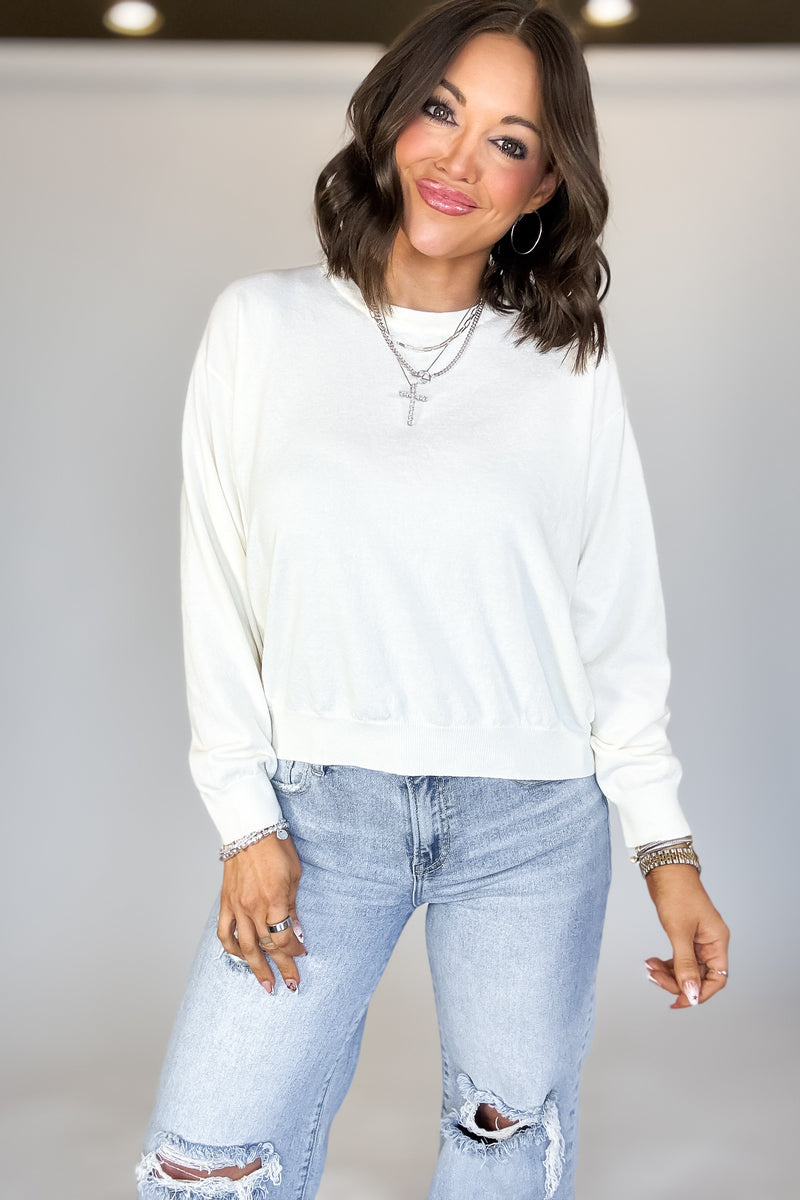 Essential Cream Round Neck Sweater