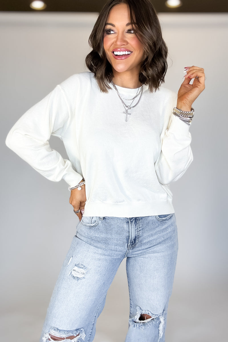 Essential Cream Round Neck Sweater