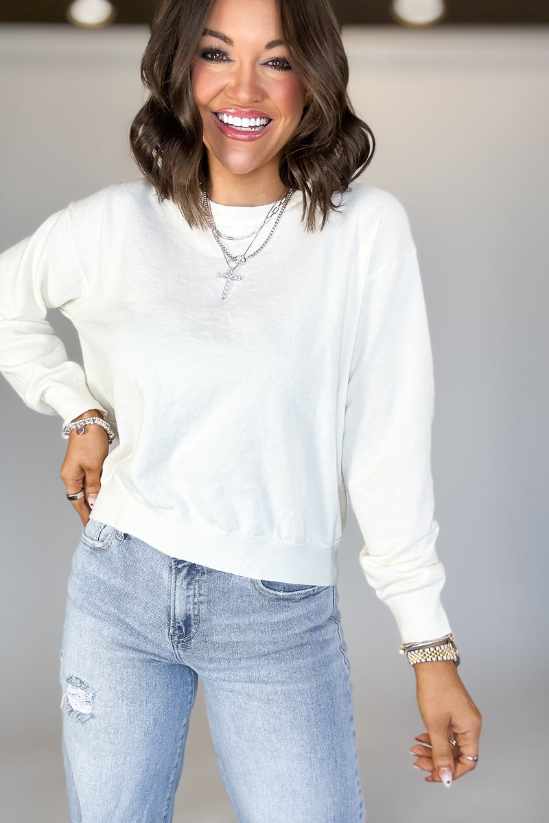 Essential Cream Round Neck Sweater