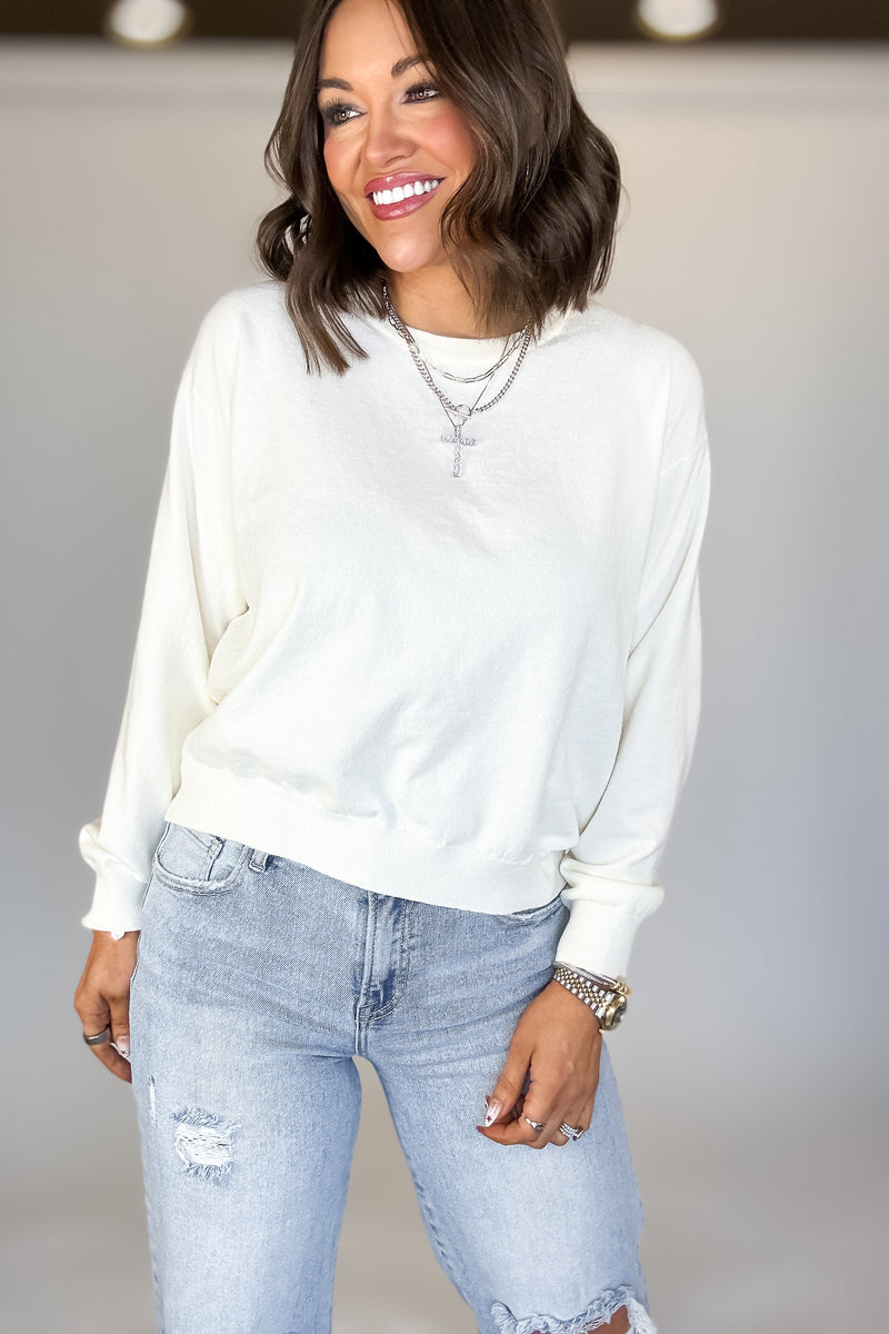 Essential Cream Round Neck Sweater