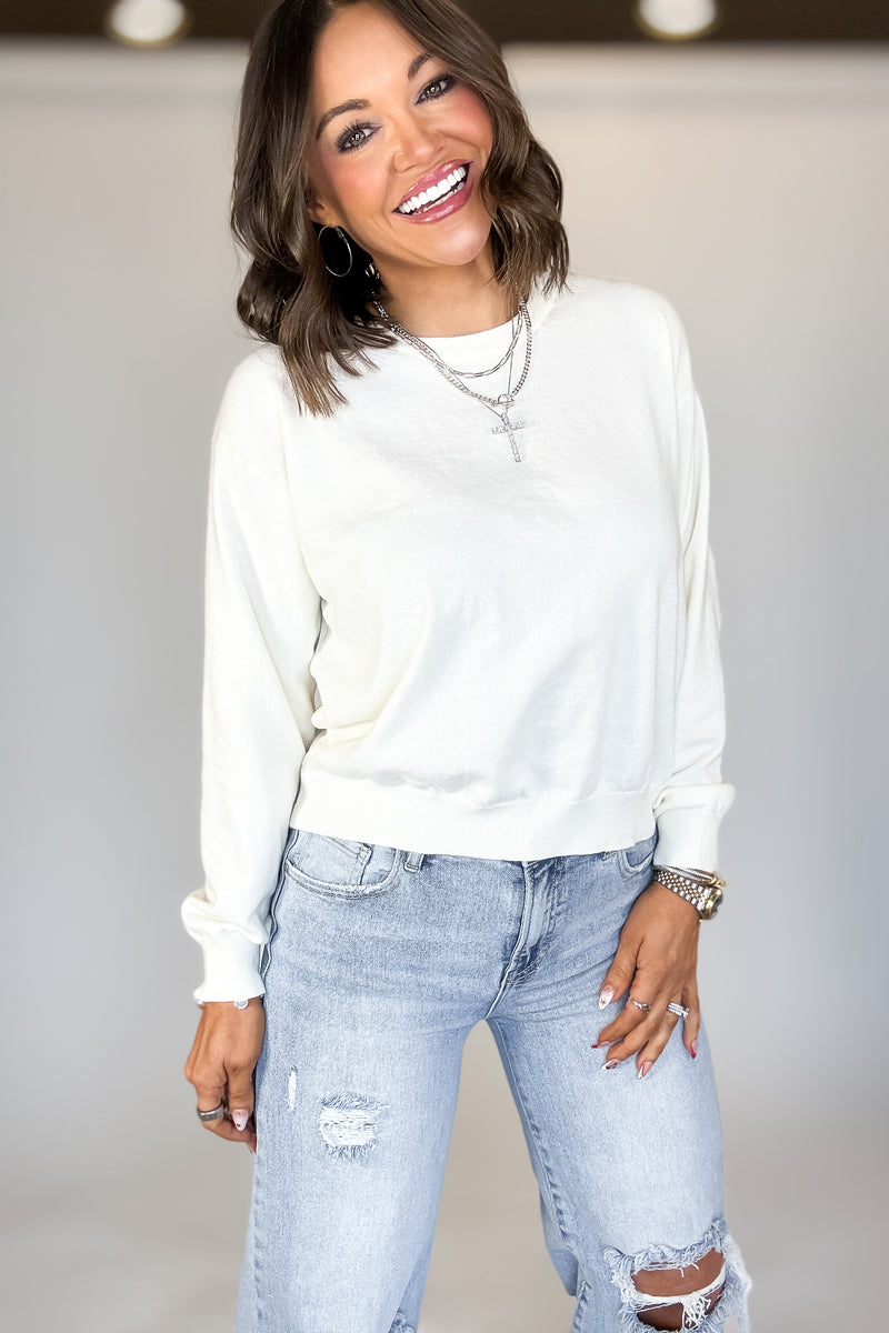 Essential Cream Round Neck Sweater