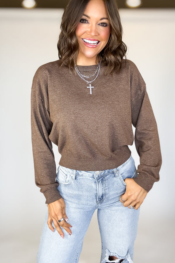 Essential Mocha Round Neck Sweater